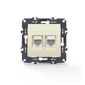 PRIME ΠΡΙΖΑ ΤΗΛΕΦΩΝΟΥ 1xRJ11 CAT3 IP20 & ΠΡΙΖΑ ΔΙΚΤΥΟΥ 1xRJ45 CAT6 UTP IP20 ΙΒΟΥΑΡ ACA – 1000113402