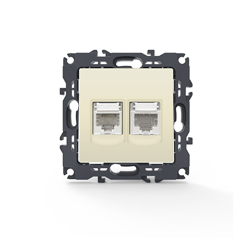 PRIME ΠΡΙΖΑ ΤΗΛΕΦΩΝΟΥ 1xRJ11 CAT3 IP20 & ΠΡΙΖΑ ΔΙΚΤΥΟΥ 1xRJ45 CAT6 UTP IP20 ΙΒΟΥΑΡ ACA – 1000113402