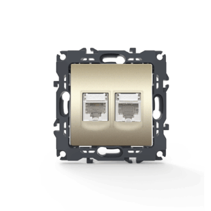 PRIME ΠΡΙΖΑ ΤΗΛΕΦΩΝΟΥ 1xRJ11 CAT3 IP20 & ΠΡΙΖΑ ΔΙΚΤΥΟΥ 1xRJ45 CAT6 UTP IP20 MAT ΣΑΜΠΑΝΙΖΕ ACA – 1000113404