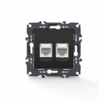 PRIME ΠΡΙΖΑ ΤΗΛΕΦΩΝΟΥ 1xRJ11 CAT3 IP20 & ΠΡΙΖΑ ΔΙΚΤΥΟΥ 1xRJ45 CAT6 UTP IP20 MAT ΑΝΘΡΑΚΙ ACA – 1000113405