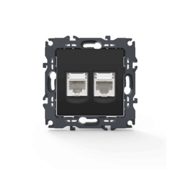 PRIME ΠΡΙΖΑ ΤΗΛΕΦΩΝΟΥ 1xRJ11 CAT3 IP20 & ΠΡΙΖΑ ΔΙΚΤΥΟΥ 1xRJ45 CAT6 UTP IP20 MAT ΑΝΘΡΑΚΙ ACA – 1000113405
