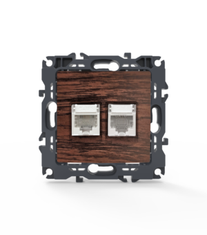 PRIME ΠΡΙΖΑ ΤΗΛΕΦΩΝΟΥ 1xRJ11 CAT3 IP20 & ΠΡΙΖΑ ΔΙΚΤΥΟΥ 1xRJ45 CAT6 UTP IP20 ΞΥΛΟ ACA – 1000113406