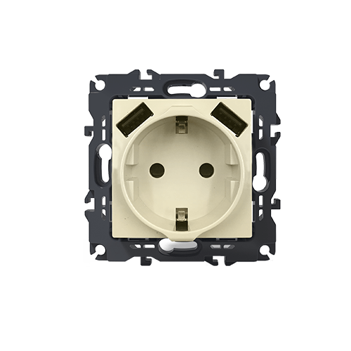 PRIME ΠΡΙΖΑ ΣΟΥΚΟ ΑΣΦΑΛΕΙΑΣ 1x2P+E 16A 250VAC & 2 USB 5VDC 3.1A IP20 ΙΒΟΥΑΡ ACA – 1000116302