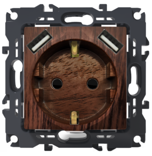 PRIME ΠΡΙΖΑ ΣΟΥΚΟ ΑΣΦΑΛΕΙΑΣ 1x2P+E 16A 250VAC & 2 USB 5VDC 3.1A IP20 ΞΥΛΟ ACA – 1000116306