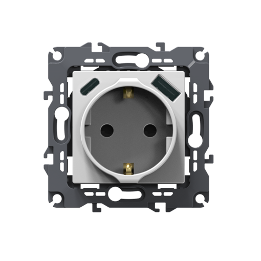 PRIME ΠΡΙΖΑ ΣΟΥΚΟ ΑΣΦΑΛΕΙΑΣ 1x2P+E 16A 250VAC & 2*USB (TYPE A+C)  5VDC 3A IP20 ΛΕΥΚΗ ACA – 1000116401