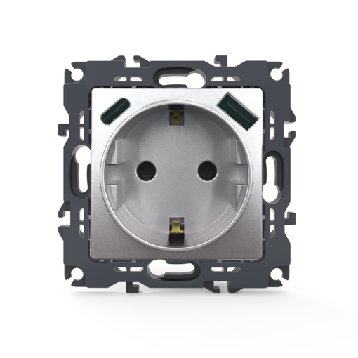 PRIME ΠΡΙΖΑ ΣΟΥΚΟ ΑΣΦΑΛΕΙΑΣ 1x2P+E 16A 250VAC & 2*USB (TYPE A+C)  5VDC 3A IP20 ΑΛΟΥΜΙΝΙΟ ACA – 1000116403