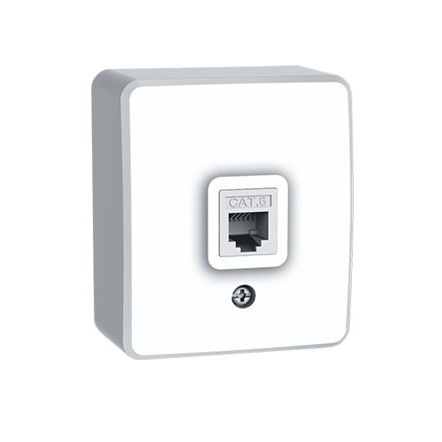 MURATA ΠΡΙΖΑ ΔΙΚΤΥΟΥ ΕΠΙΤΟΙΧΗ 1xRJ45 CAT6 UTP IP20 ΛΕΥΚΗ ACA – 1000223201