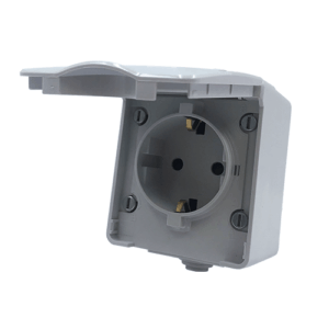 ARMY ΠΡΙΖΑ ΣΟΥΚΟ ΑΣΦΑΛΕΙΑΣ ΕΠΙΤΟΙΧΗ ΣΤΕΓΑΝΗ ΜΕ ΒΙΔΑ 1x2P+E 16A 250VAC IP55 (IP54) AΠΑΛΗ ΓΚΡΙ ACA – 1000436106