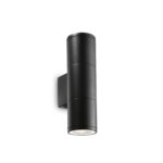 IDEAL LUX Απλίκα Τοίχου Βεράντας GUN 2xGU10 IP44 Μαύρου Χρώματος – 100395