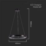 Kρεμαστό φωτιστικό Designer LED 19W 4000K Μαύρου Χρώματος V-TAC – 10051