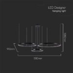Κρεμαστό φωτιστικό LED 57W 4000K Μαύρου Χρώματος V-TAC – 10053