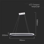Κρεμαστό φωτιστικό LED 24W 4000K Λευκού Χρώματος V-TAC – 10055