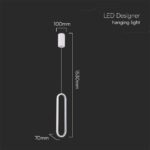 Kρεμαστό φωτιστικό Designer LED 13W 3000K Λευκού Χρώματος V-TAC – 10074