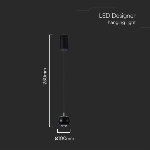Kρεμαστό φωτιστικό LED 9W 4000K Μαύρου Χρώματος V-TAC – 10077