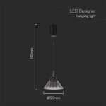 Kρεμαστό φωτιστικό οροφής LED 9W 4000K Μαύρου Χρώματος V-TAC – 10081