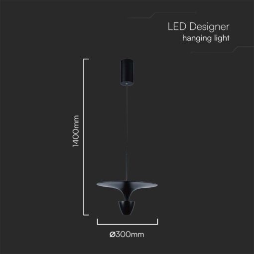 Κρεμαστό φωτιστικό LED 9W 4000K Μαύρου Χρώματος V-TAC – 10083