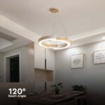 Κρεμαστό φωτιστικό LED 32W 4000K Χρώματος Λευκού και Ξύλου V-TAC – 10089