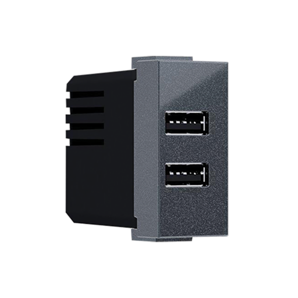 ^ MODYS ΠΡΙΖΑ ΤΡΟΦΟΔΟΣΙΑΣ USB 1 ΣΤ. 2xUSB ΑΝΘΡΑΚΙ 5VDC 2X1.2A IP20 ACA – 10101412827