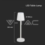 Επαναφορτιζόμενο Πορτατιφ LED 3W Dimmable Αφής Λευκό 3000Κ V-TAC – 10191