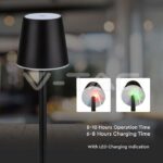 LED Επαναφορτιζόμενο Πορτατιφ 3W 4000Κ Μαύρο Dimmable Αφής V-TAC – 10194