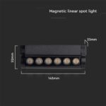 Mαγνητικό φωτιστικό ράγας LED 48V 5W SMD 4000K Μαύρου Χρώματος Ρυθμιζόμενο V-TAC – 10257