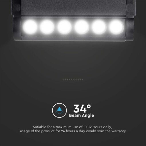 Mαγνητικό φωτιστικό ράγας LED 48V 5W SMD 4000K Μαύρου Χρώματος Ρυθμιζόμενο V-TAC – 10257
