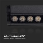 Μαγνητικό φωτιστικό ράγας LED 48V 12W SMD 4000K Μαύρου Χρώματος Ρυθμιζόμενο V-TAC – 10260