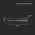 Μαγνητικό φωτιστικό ράγας LED 48V 12W SMD 6400K Μαύρου Χρώματος V-TAC – 10262