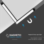 Μαγνητικό φωτιστικό ράγας ultra thin LED 48V 25W SMD 4000K Μαύρου Χρώματος V-TAC – 10266