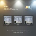 Smart Μαγνητικό Φωτιστικό με Εύκαμπτο Σωλήνα LED 12W CCT Μαύρου Χρώματος Dimmable V-TAC – 10275VT