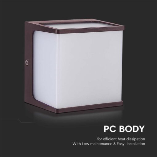 LED Απλίκα 8W 3000K Θερμό Λευκό με Καφέ Σώμα IP65 V-TAC – 10282