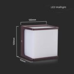 LED απλίκα 8W 4000K φυσικό λευκό με καφέ σώμα IP65 V-TAC – 10283