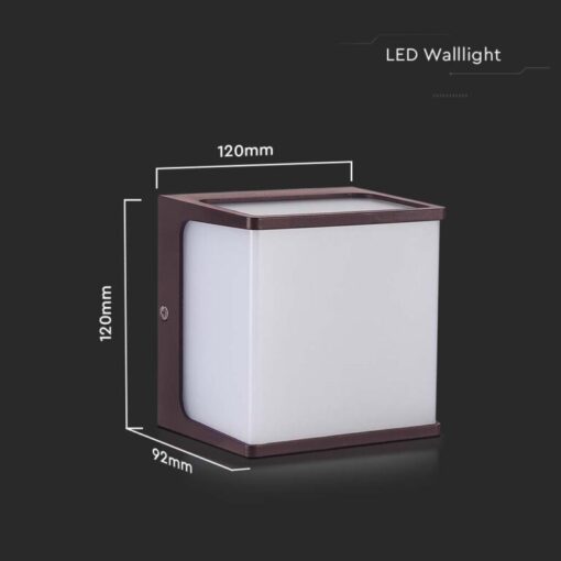 LED απλίκα 8W 4000K φυσικό λευκό με καφέ σώμα IP65 V-TAC – 10283