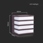 LED απλίκα 8W 4000K φυσικό λευκό με καφέ σώμα IP65 V-TAC – 10285