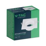 Τετράγωνη Βάση Σποτ GU10 – MR16 V-TAC Χωνευτή Ρυθμιζόμενη Λευκό – 10297