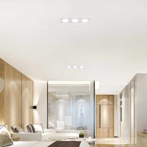 Τριπλή Τετράγωνη Βάση Σποτ GU10 – MR16 V-TAC Χωνευτή Ρυθμιζόμενη Λευκό – 10299