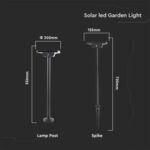 LED ηλιακό φωτιστικό κήπου δαπέδου/καρφί 2W IP65 CCT με μαύρο σώμα V-TAC – 10304