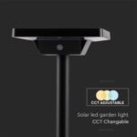 LED ηλιακό φωτιστικό κήπου δαπέδου/καρφί 2W IP65 CCT με μαύρο σώμα V-TAC – 10304