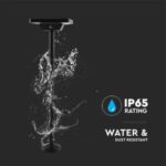 LED ηλιακό φωτιστικό κήπου δαπέδου/καρφί 2W IP65 CCT με μαύρο σώμα V-TAC – 10304