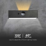 Επιτοίχιο Φωτιστικό LED 3W 3000Κ+4000K Ηλιακό με ανιχνευτή Μαύρου Χρώματος IP65 V-TAC – 10305