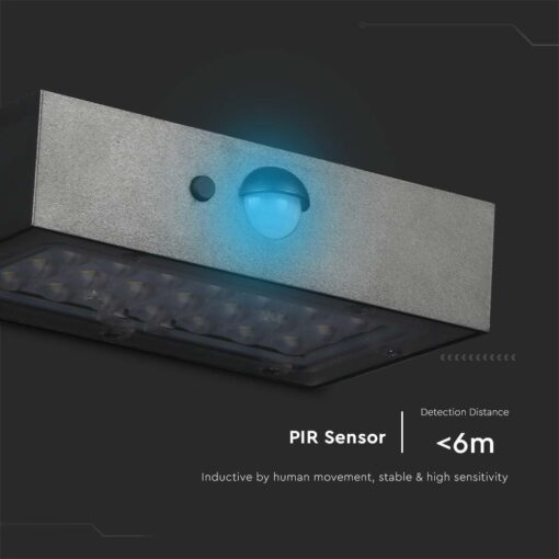 Επιτοίχιο Φωτιστικό LED 3W 3000Κ+4000K Ηλιακό με ανιχνευτή Μαύρου Χρώματος IP65 V-TAC – 10305