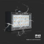 Επιτοίχιο Φωτιστικό LED 3W 3000Κ+4000K Ηλιακό με ανιχνευτή Μαύρου Χρώματος IP65 V-TAC – 10305