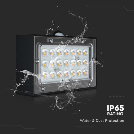 Επιτοίχιο Φωτιστικό LED 3W 3000Κ+4000K Ηλιακό με ανιχνευτή Μαύρου Χρώματος IP65 V-TAC – 10305