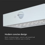Επιτοίχιο Φωτιστικό LED 3W 3000Κ+4000K Ηλιακό με ανιχνευτή Λευκού Χρώματος IP65 V-TAC – 10306