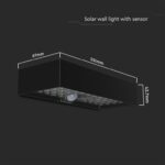 LED ηλιακό φωτιστικό επιτοίχιο 6W θερμό λευκό 4000K με μαύρο σώμα και ανιχνευτή V-TAC – 10307