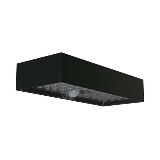 LED ηλιακό φωτιστικό επιτοίχιο 6W θερμό λευκό 4000K με μαύρο σώμα και ανιχνευτή V-TAC – 10307