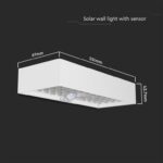 LED ηλιακό φωτιστικό επιτοίχιο 6W θερμό λευκό 4000K με λευκό σώμα και ανιχνευτή V-TAC – 10308
