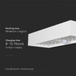LED ηλιακό φωτιστικό επιτοίχιο 6W θερμό λευκό 4000K με λευκό σώμα και ανιχνευτή V-TAC – 10308