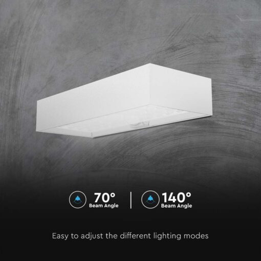 LED ηλιακό φωτιστικό επιτοίχιο 6W θερμό λευκό 4000K με λευκό σώμα και ανιχνευτή V-TAC – 10308