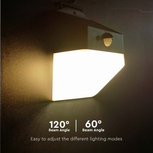 Επιτοίχιο φωτιστικό LED 2W 4000K Ηλιακό με Ανιχνευτή Κίνησης Μαύρου Χρώματος V-TAC – 10309